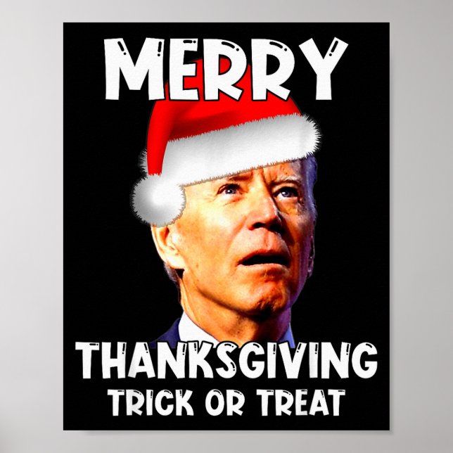 Affiche Funny Joe Biden Santa Hat Merry Thanksgiving Chris (Devant)