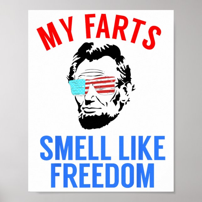 Affiche Funny Juillet 4 Party - Funny Abe Lincoln Tee (Devant)
