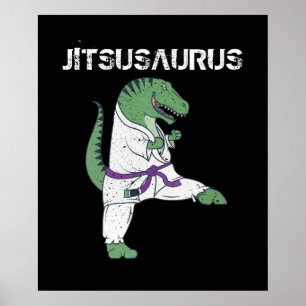 Affiche Funny Jujitsu, T-Rex Jiu Jitsu Black Belt