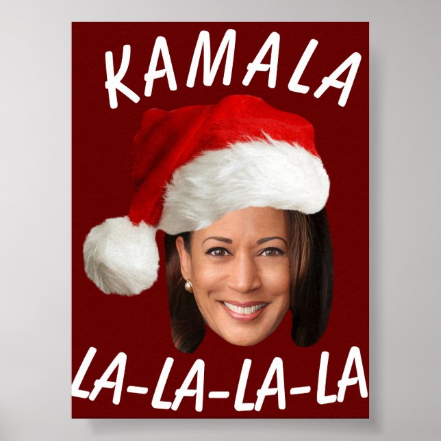 Affiche Funny Kamala Harris Face Santa Hat Noël (Devant)