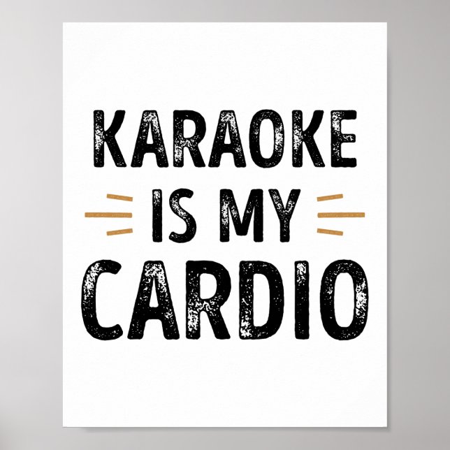 Affiche Funny Karaoke est mon Cardio - chant Gift (Devant)