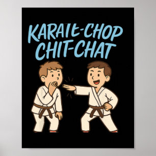 Affiche Funny Karate-chop Chit-conversation Arts martiaux