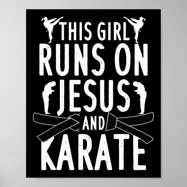 Affiche Funny Karate Design Pour Femmes Filles Karate Mart (Devant)
