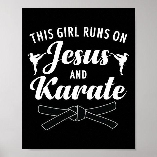 Affiche Funny Karate Design Pour Femmes Filles Karate Mart (Devant)