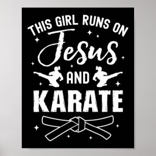 Affiche Funny Karate Design Pour Filles Femmes Karaté Mart