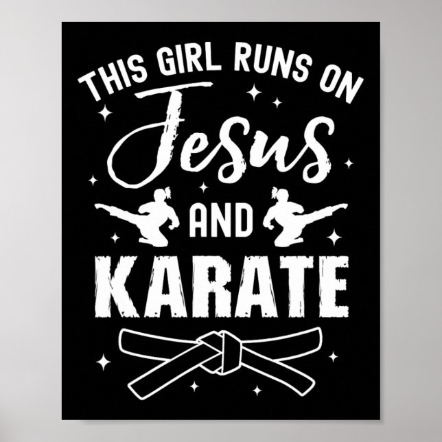 Affiche Funny Karate Design Pour Filles Femmes Karaté Mart (Devant)