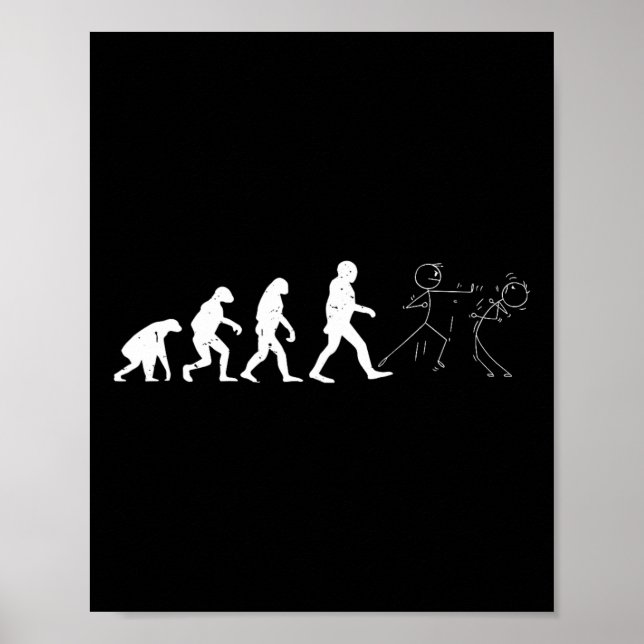 Affiche Funny Karate Evolution Karate Stick Figure (Devant)