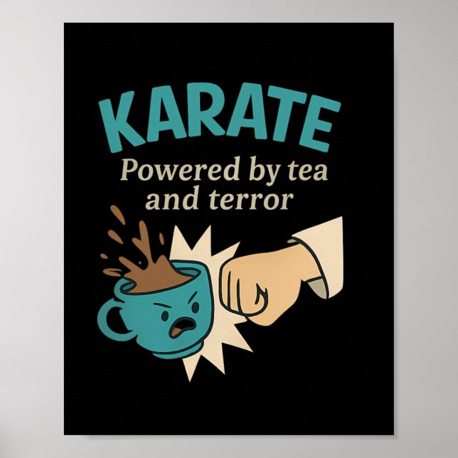 Affiche Funny Karate Humour Martial Powered (Devant)