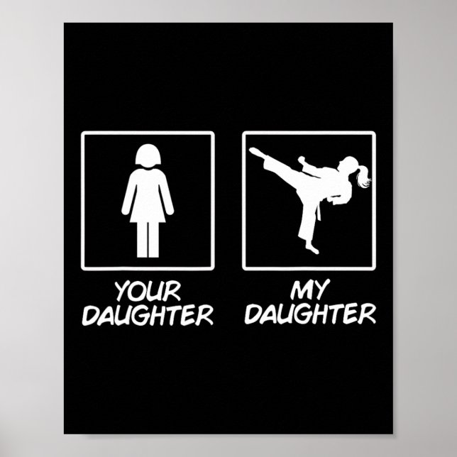 Affiche Funny Karate Maman Arts martiaux Fille Ceinture no (Devant)