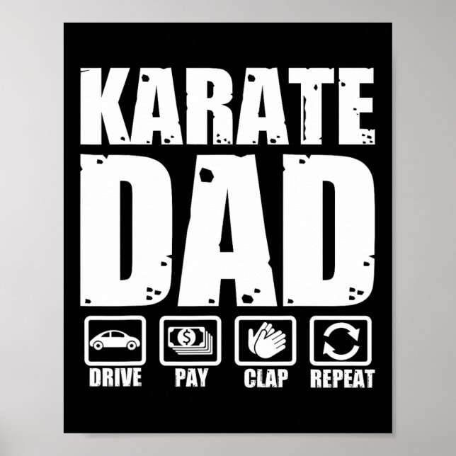 Affiche Funny Karate Papa Arts martiaux Père Humours Pères (Devant)