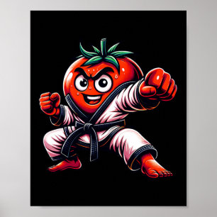 Affiche Funny Karate Tomato Design Pour Les Amateurs D'Art