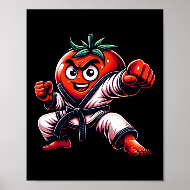 Affiche Funny Karate Tomato Design Pour Les Amateurs D'Art (Devant)