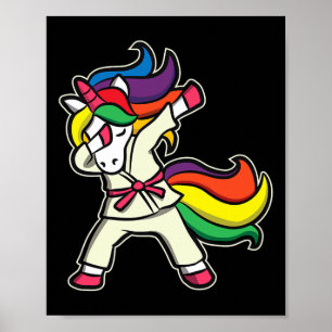 Affiche Funny Karate Unicorn Pour Karate Girls