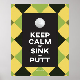 Affiche Funny Keep Calme Golf