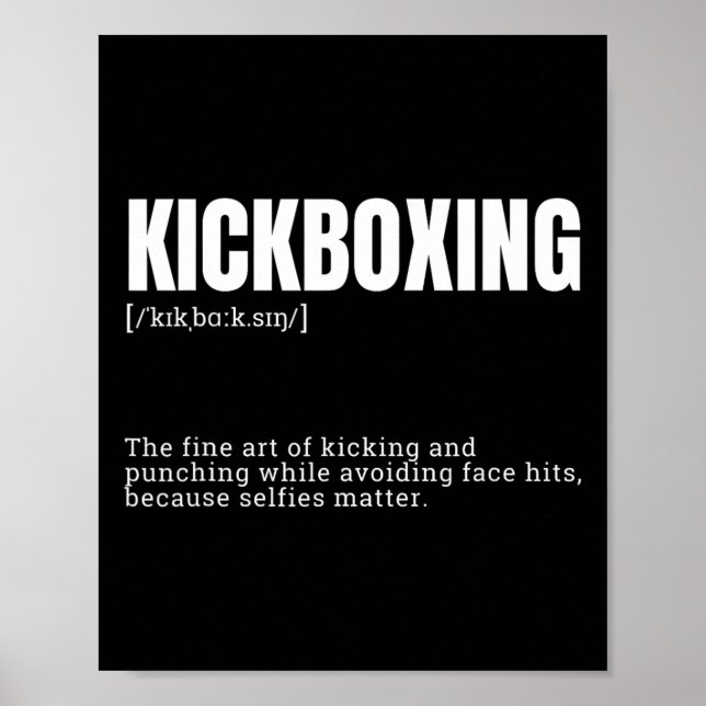 Affiche Funny Kickboxing Hobby Quote Definition  (Devant)