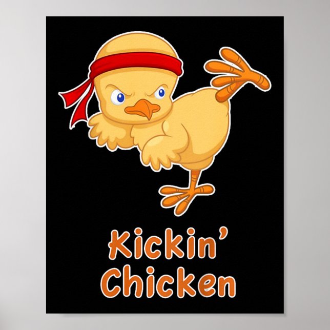Affiche Funny Kids Karate Cadeau Jeune Karate Kickin' Chic (Devant)