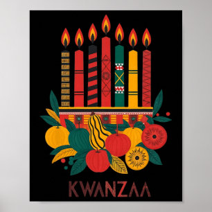 Affiche Funny Kinara Sept bougies Kwanzaa Célébration 2
