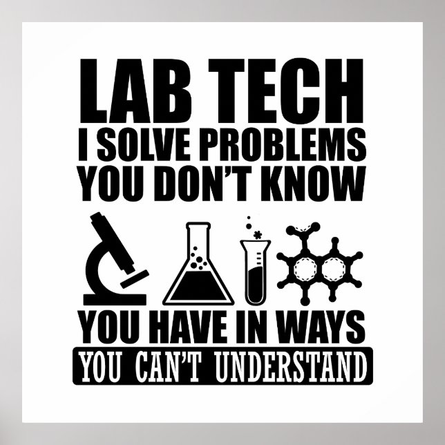 Affiche Funny lab tech cite laboratoire technicien humour (Devant)