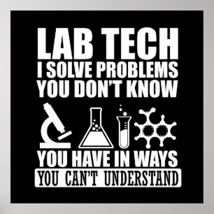 Affiche Funny lab tech cite laboratoire technicien humour