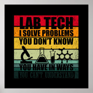 Affiche Funny lab tech cite laboratoire technicien humour