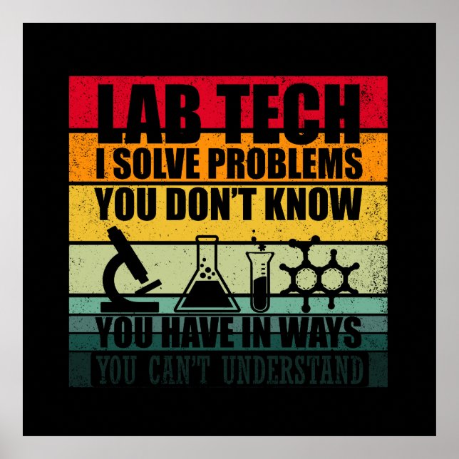 Affiche Funny lab tech cite laboratoire technicien humour (Devant)