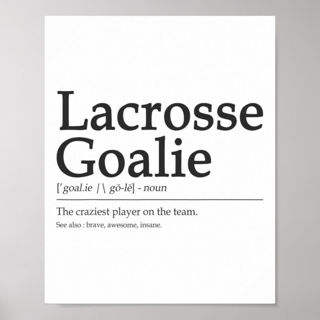 Affiche Funny Lacrosse Goalie Définition Citation Hommes C (Devant)