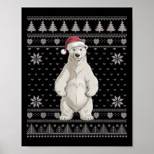 Affiche Funny Lar Bear Vilain Sweat de Noël Père Noël Xmas