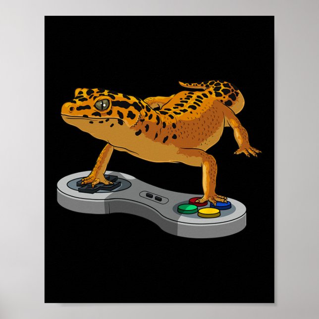 Affiche Funny Léopard Gecko Dragon Barbu Cadeau Enfants Co (Devant)