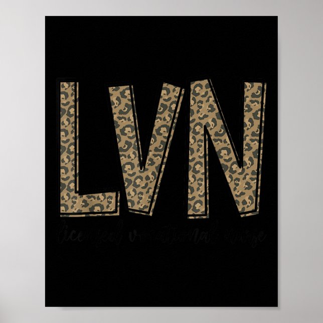 Affiche Funny Leopard Lvn Happy Licensed Vocational Nurse  (Devant)