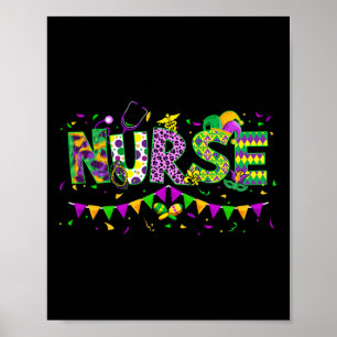 Affiche Funny Leopard Mardi Gras Nurse Nurse School Appa