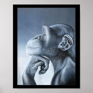 Affiche Funny Lion Singe Mème Ragebait Mème Brainrot Gen