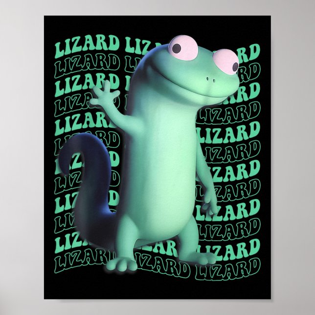 Affiche Funny Lizard mème Animal Femmes Hommes _2 (Devant)