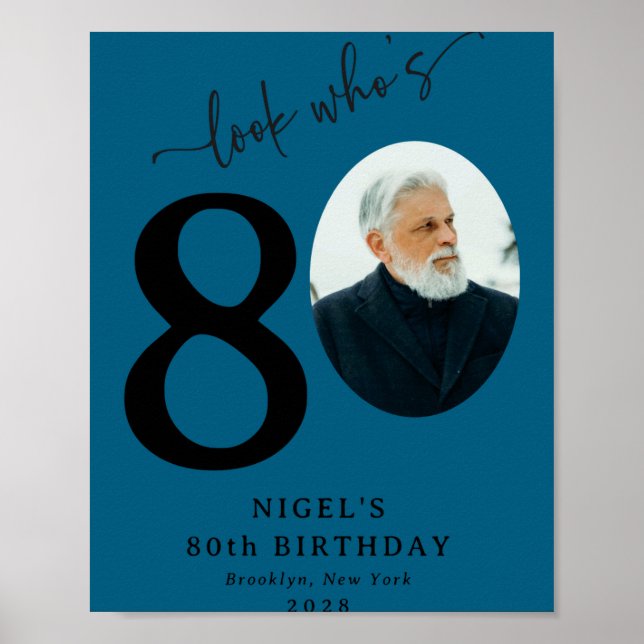 Affiche Funny Look Whos 80 Stylish 80th Birthday  (Devant)