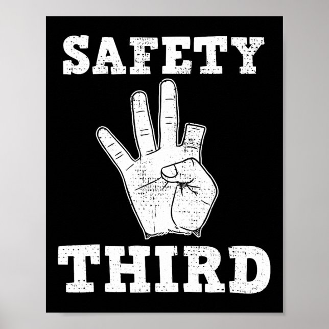 Affiche Funny Manquant de la sécurité des doigts Troisième (Devant)