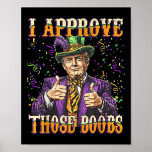 Affiche Funny Mardi Gras Usa J'Approuve Ces S