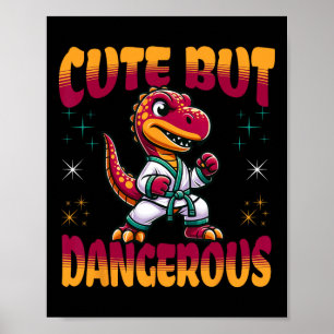 Affiche Funny Martial Arts Karate Taekwondo Dinosaur Anima