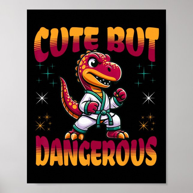 Affiche Funny Martial Arts Karate Taekwondo Dinosaur Anima (Devant)
