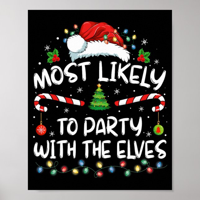 Affiche Funny Matching Christmas Most Likely To Party With (Devant)