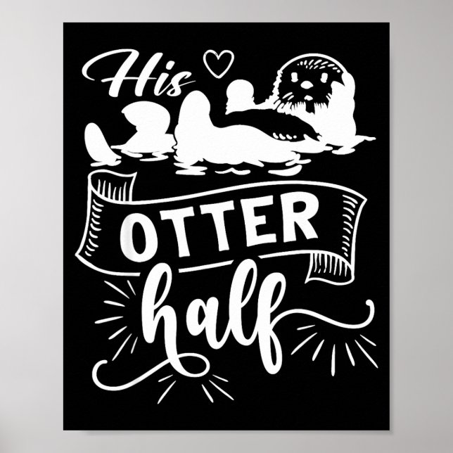 Affiche Funny Matching Couple His And Her Otter Half Valen (Devant)