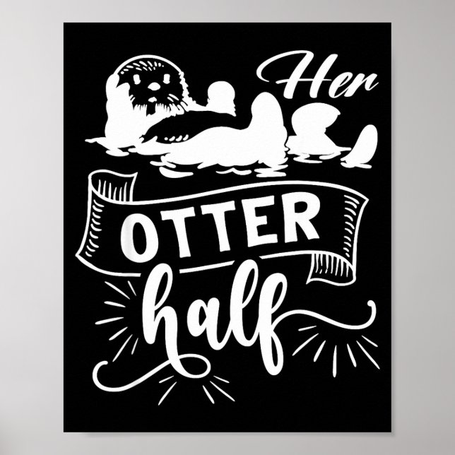 Affiche Funny Matching Couple His And Her Otter Half Valen (Devant)