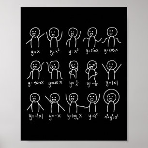 Affiche Funny Math Danses Happy Face Sketch Algebra Humour