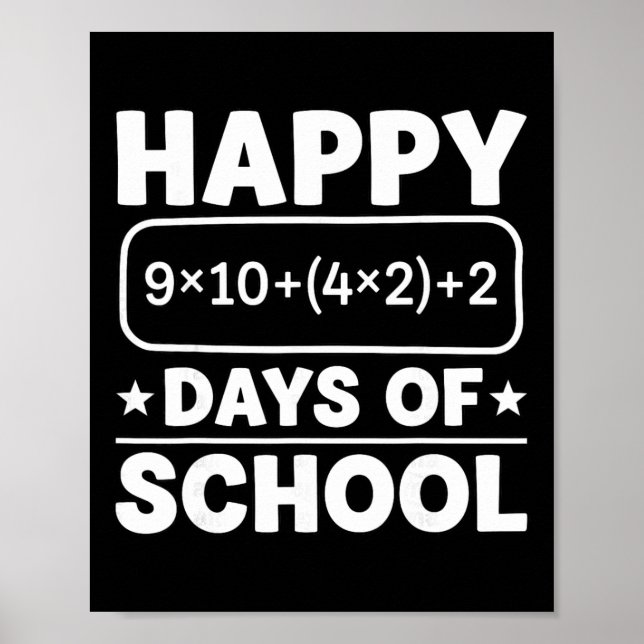 Affiche Funny Math Equation Happy 100 Days Of School Stude (Devant)