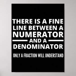 Affiche Funny Math FINE LIGNE NUMÉRATEUR DENOMINATEUR