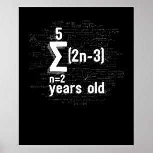 Affiche Funny Math Geek 16e anniversaire 16 ans