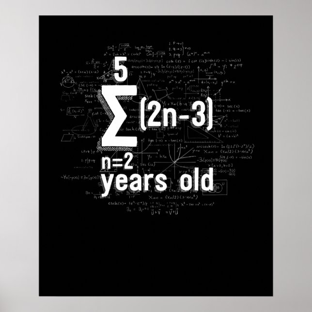 Affiche Funny Math Geek 16e anniversaire 16 ans (Devant)