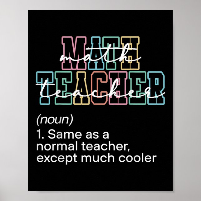 Affiche Funny Math Teacher Definition Back To School First (Devant)