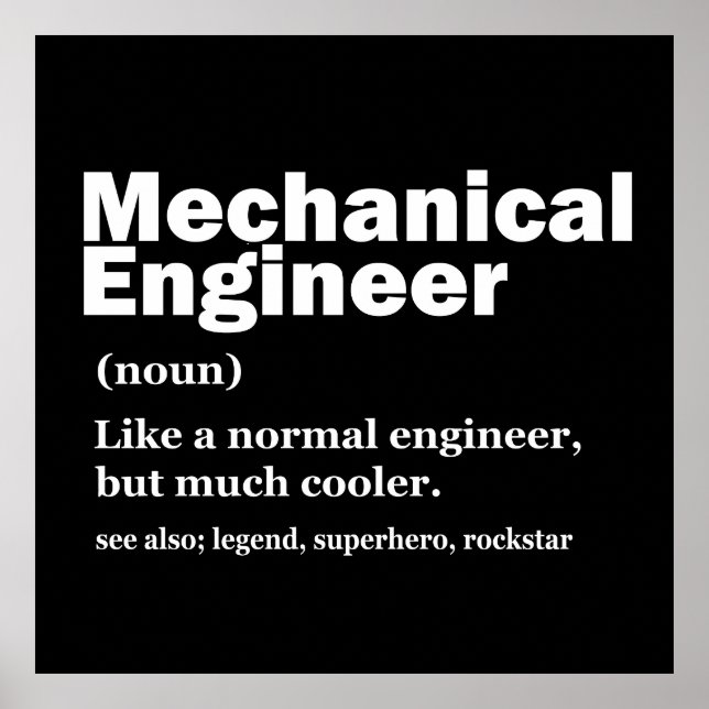 Affiche Funny Mechanical Engineer Definition Engineering (Devant)