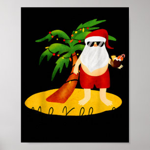 Affiche Funny Mele Kalikimaka Aloha Christmas Hawaiian San