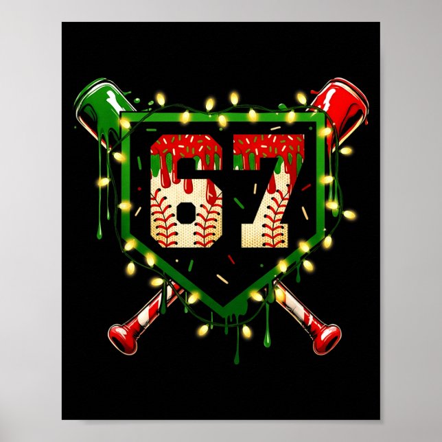 Affiche Funny Meme 67 Christmas Baseball Ice Cream Men Boy (Devant)