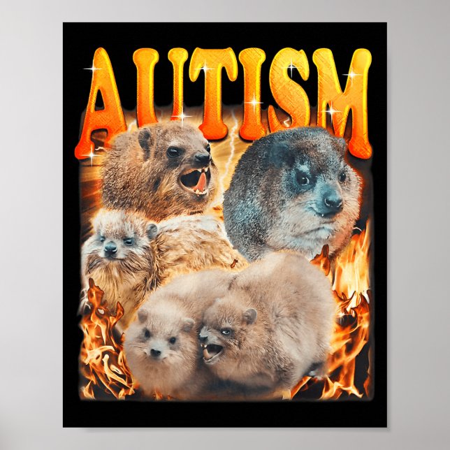 Affiche Funny Meme Woodchucks Groundhogs Autistic Autism A (Devant)